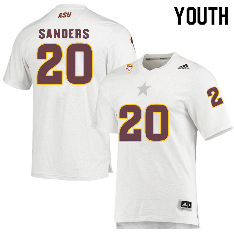 Youth #20 Giovanni SandersArizona State Sun Devils College Football Jerseys Sale-White